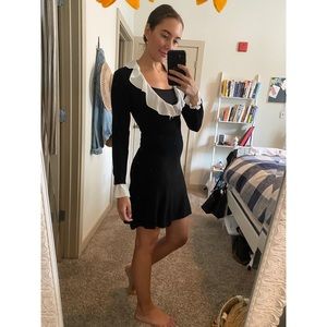 Zara black dress with ruffles